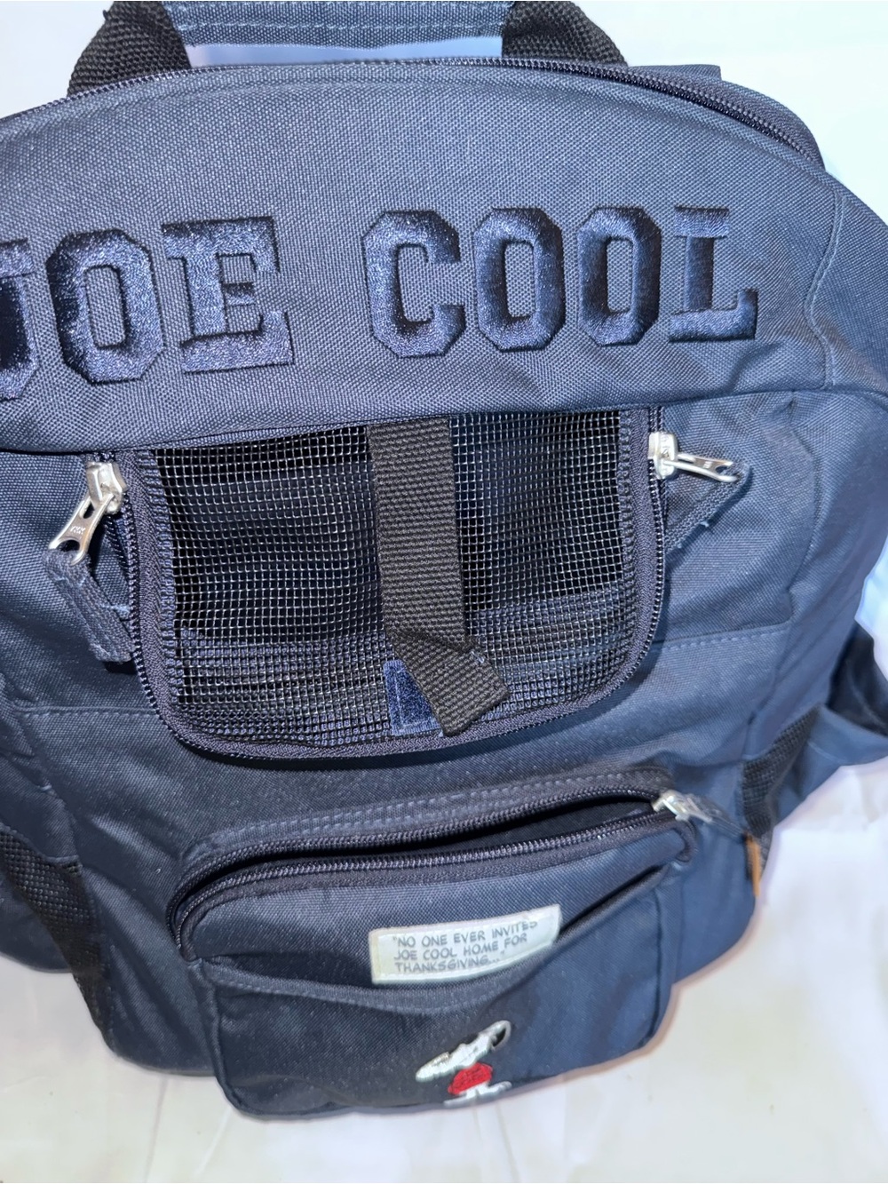 No One Ever Invited Joe Cool Dog Carrier Backpack - Black